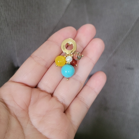 Iris & Lily Cluster Dangle Earrings - Picture 9 of 12